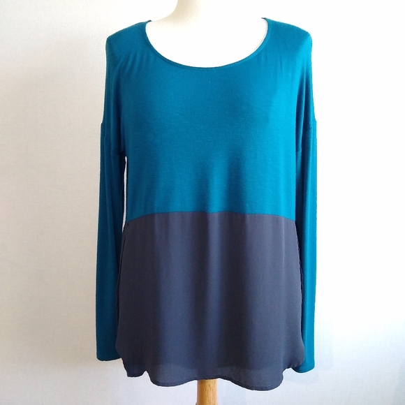 Anthropologie Meadow Rue Mela Colorblock Tunic Top - Picture 2 of 11